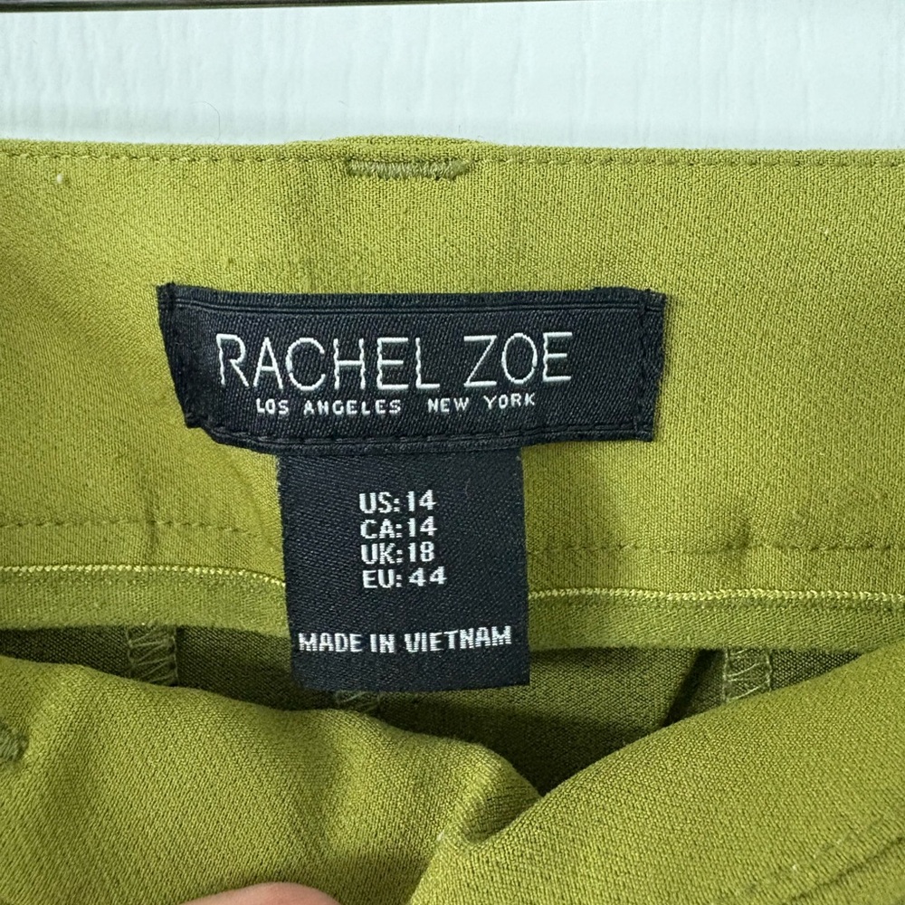 Rachel Zoe Chartreuse Green Trousers size 14 - Picture 3 of 4